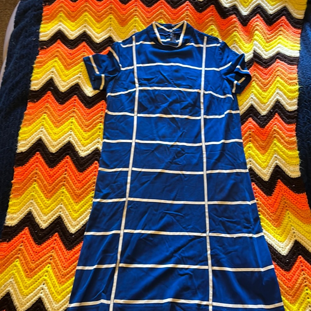 Sacony blue and white striped dress